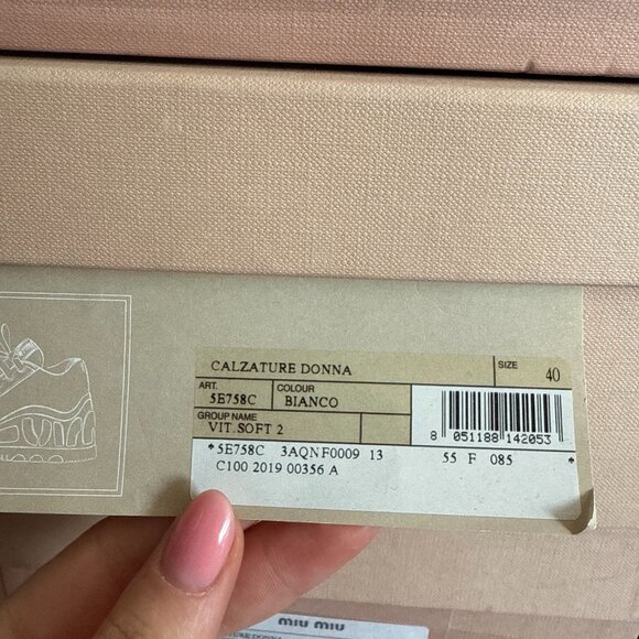 NWT Miu Miu Platform Low-top Sneakers White Leather Lace Up Sz 40 - Picture 3 of 10